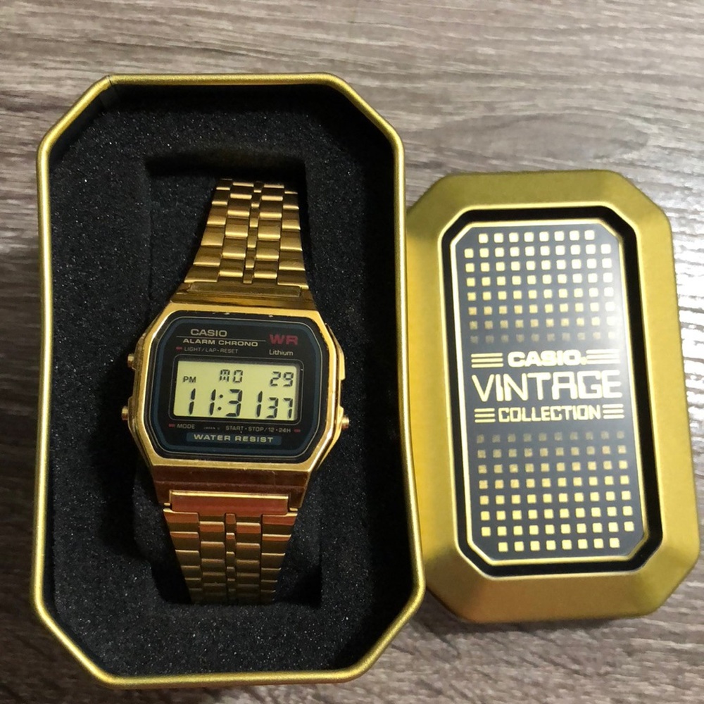 Gold and black Casio Vintage Watch